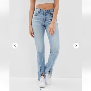 American Eagle Stretch '90s Bootcut Jean with Front Slit US 16 In Faded Indigo8